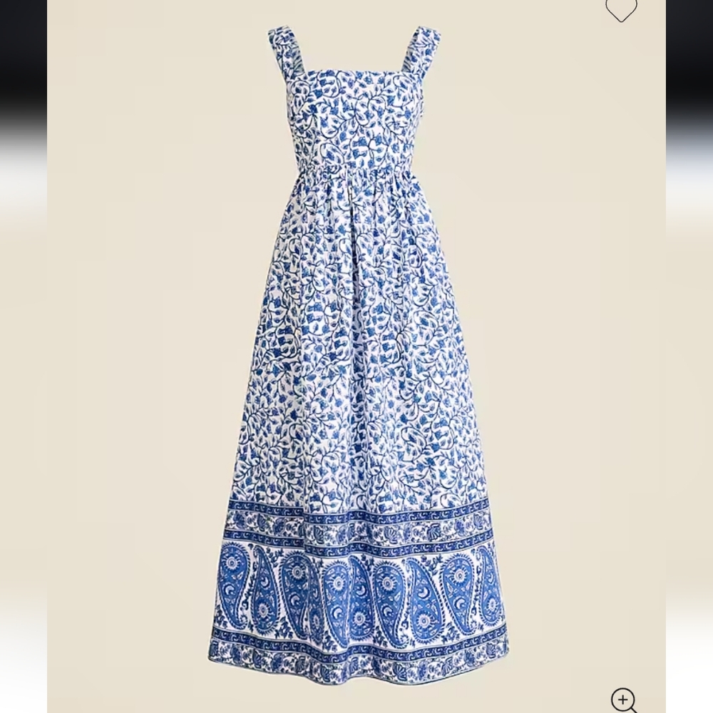 J. Crew Blue and White Floral Maxi Dress
